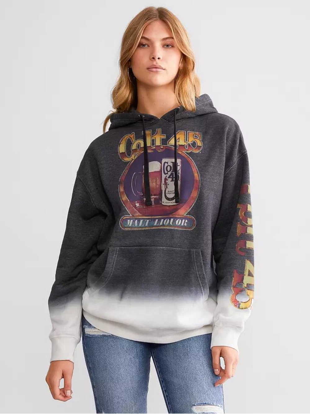 Buckle Black to White Ombre 'Colt 45' Graphic Hoodie